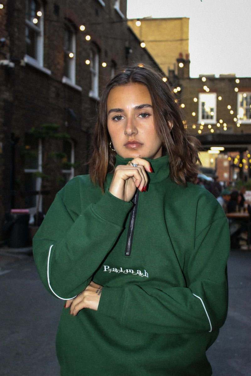 Quarter Zip - Pine Green  (Organic Hemp)