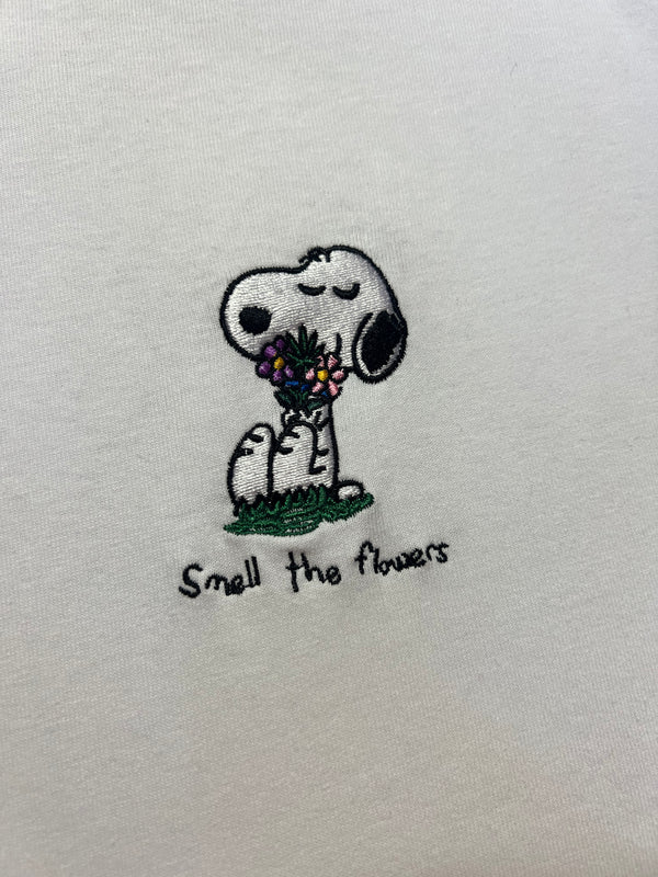 Smell the Flowers - White (Organic Hemp T Shirt)